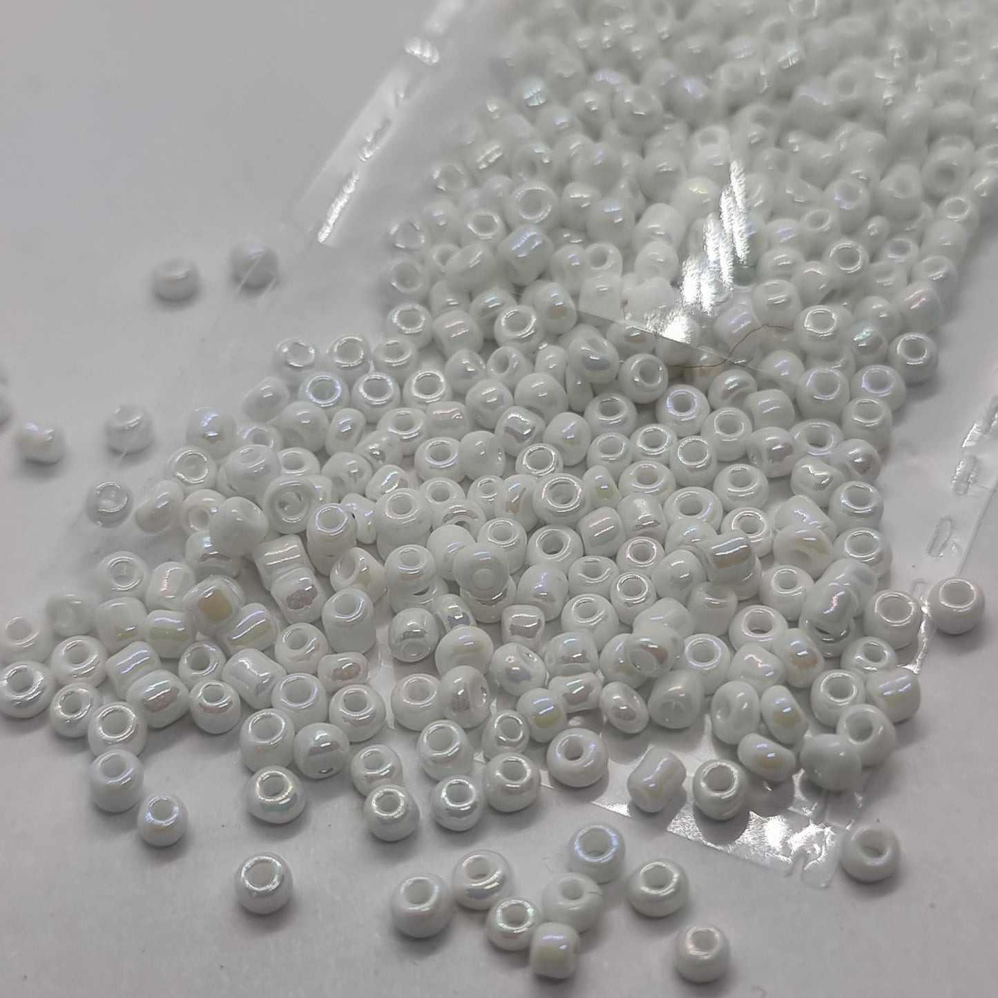 15g 2mm White AB Glass Seed Beads