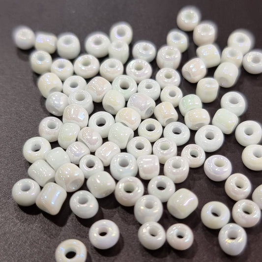 15g 2mm White AB Glass Seed Beads