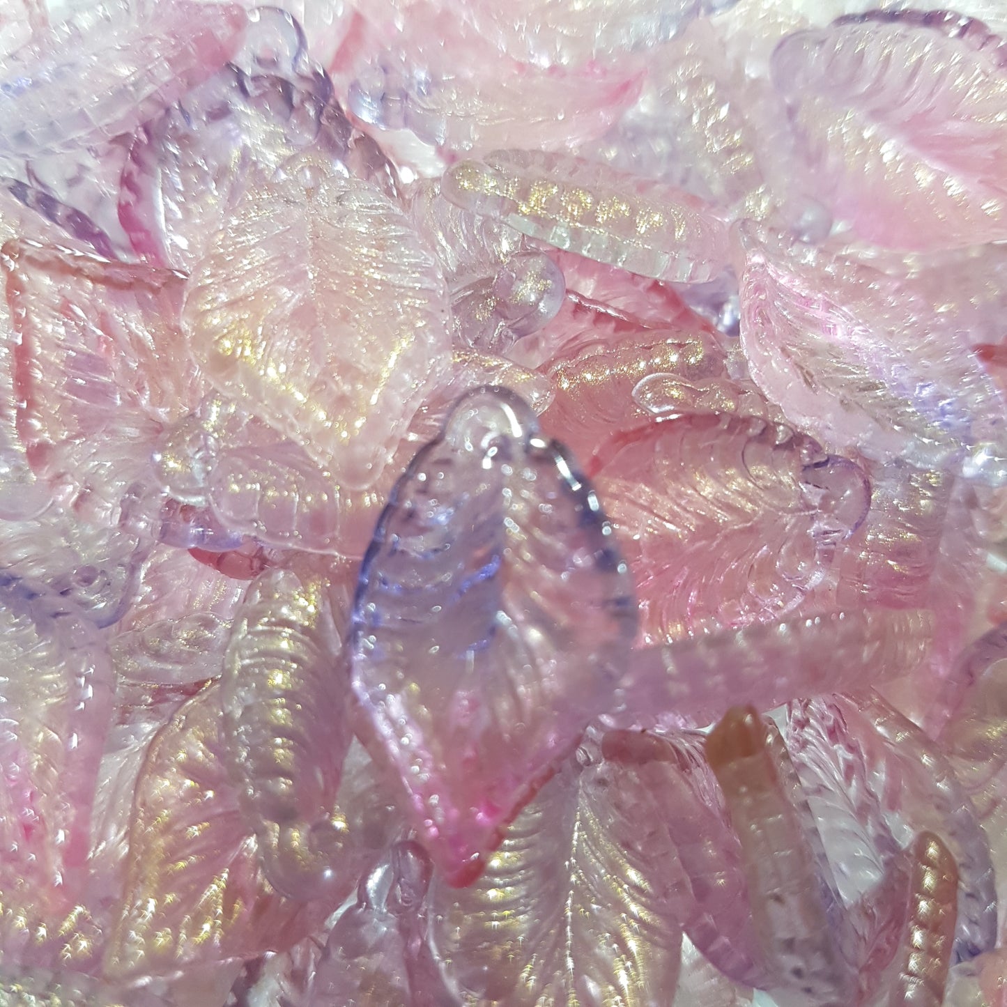 10pc Two Tone Purple Glass Leaves