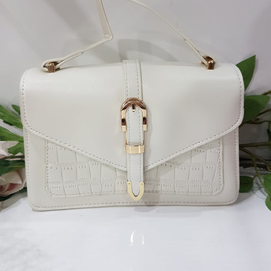 Stone Pattern White Handbag