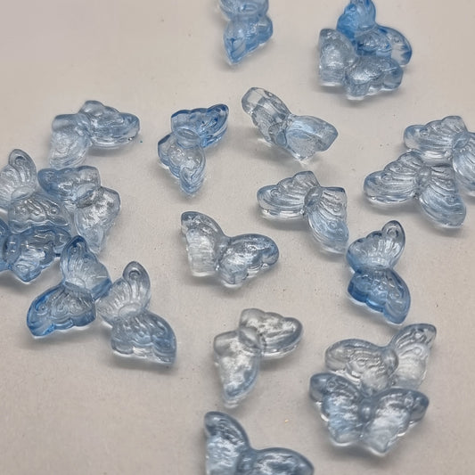 20pc Blue Glass Mini Butterflies