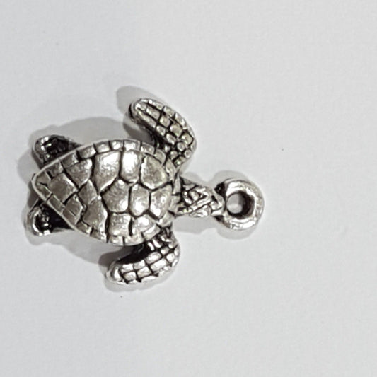 Small Silver Turtle Charm