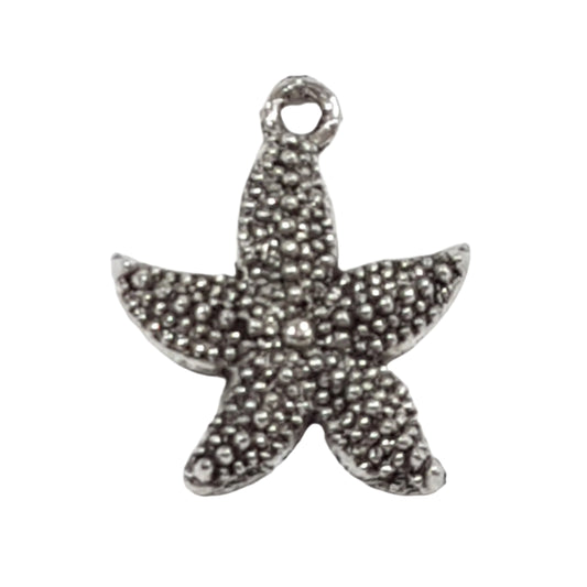 Dark Silver Starfish  Charm