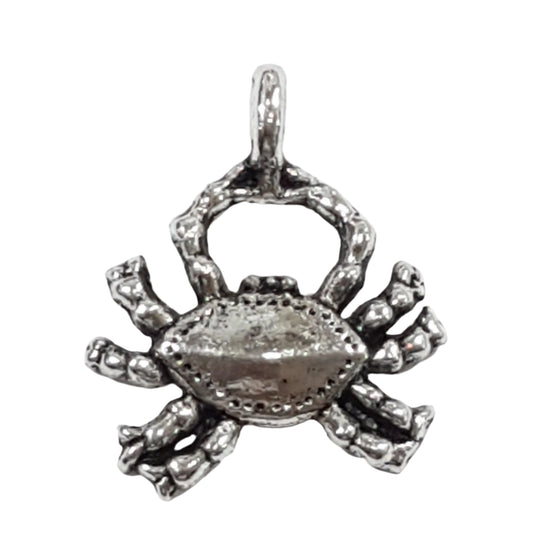 Large Silver Crab Charm Pendant