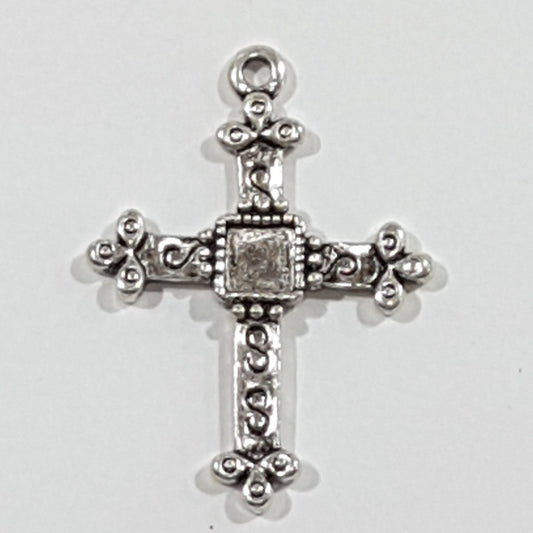 Medium Cross Charm Silver