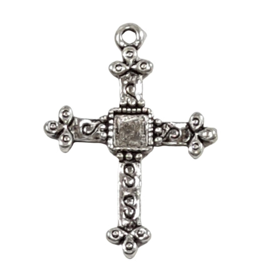 Medium Cross Charm Silver