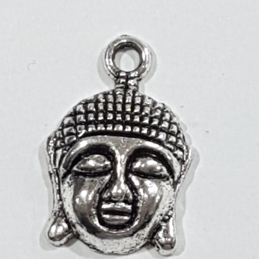 Silver Buddha Head Charm