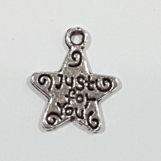 Silver Star 'just for you' Charm