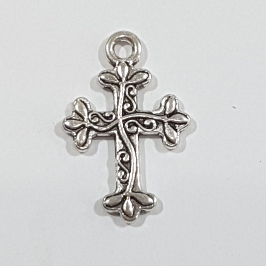 Small Silver Cross Charm Pendant