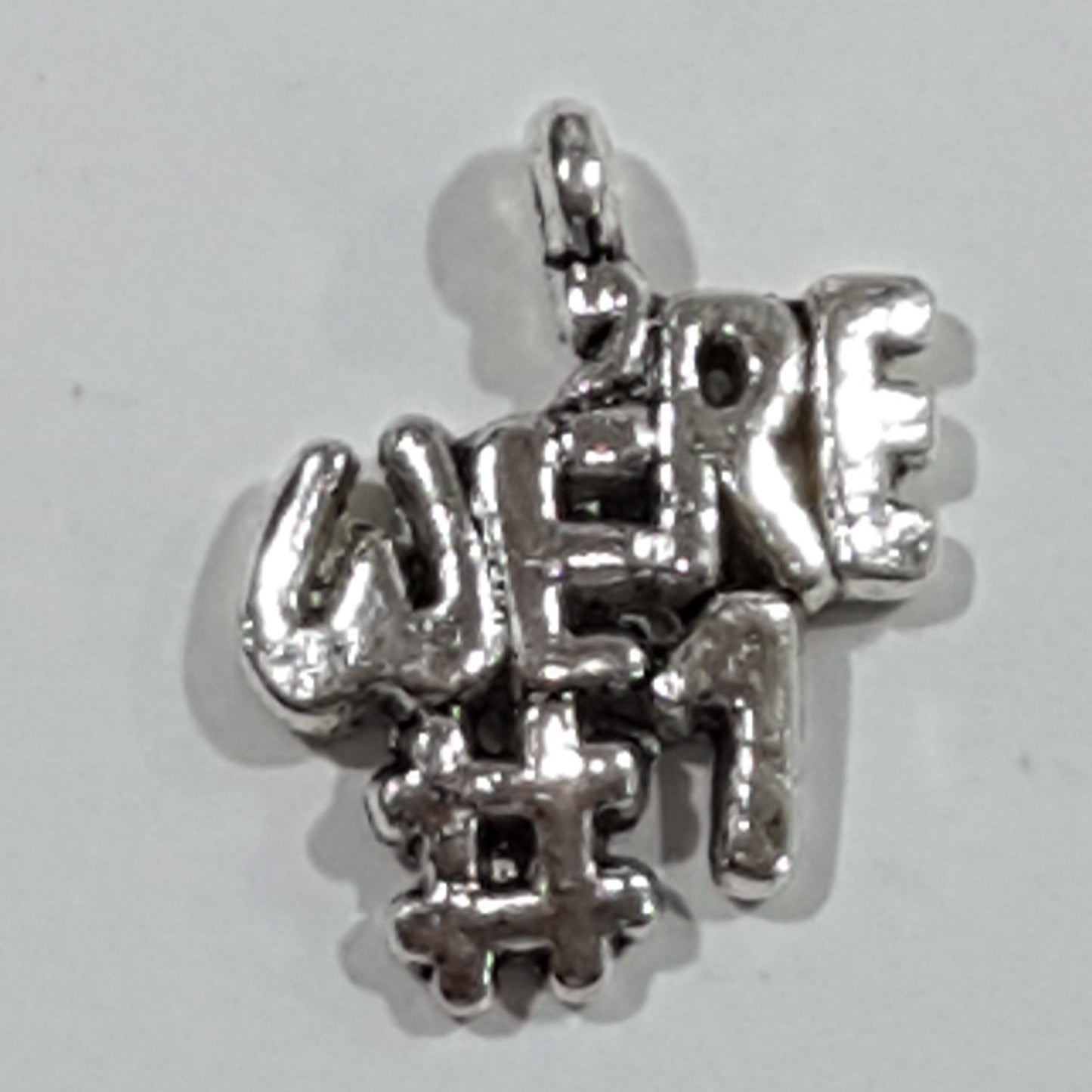 Silver We're #1 Charm