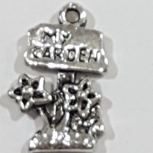 Silver 'My Garden' Sign Charm