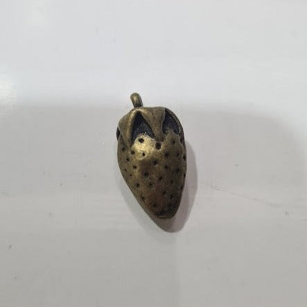 Bronze Strawberry Charm Pendant.