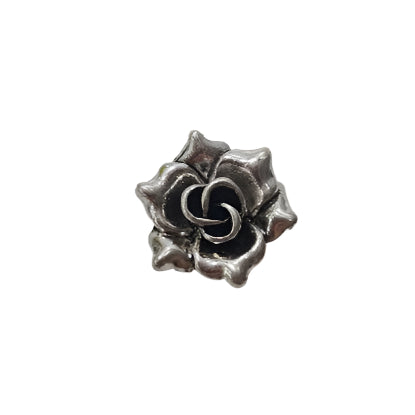Dark Silver Flower Charm