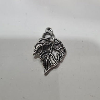 Silver Leaf With Detailed Veins Charm