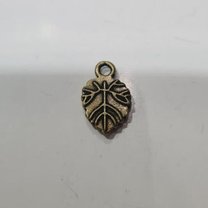 Small Bronze Leaf With detailed veins Charm