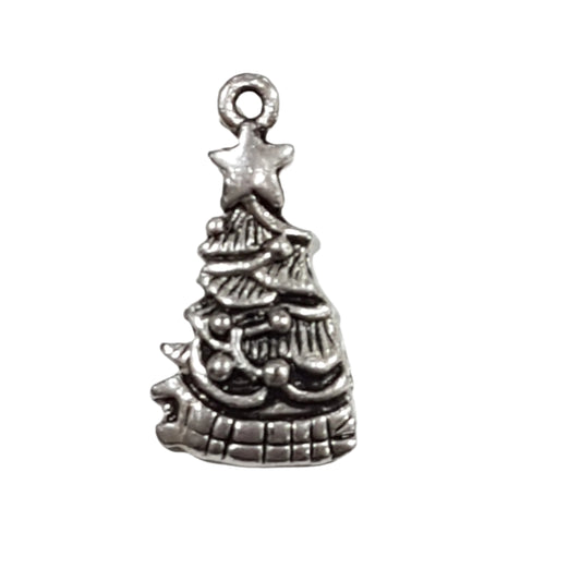 Silver Christmas Tree Charm