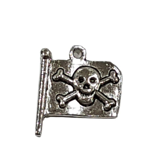 Silver Pirate Flag Charm