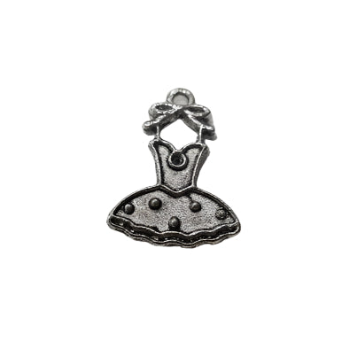 Silver Polka Dot 50's Dress Charm