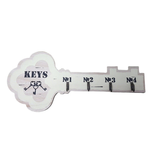 White Wooden Key Holder