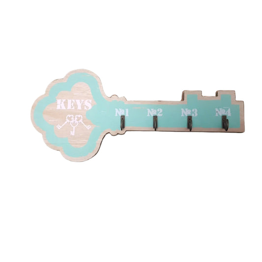 Mint Blue Wooden Key Holder