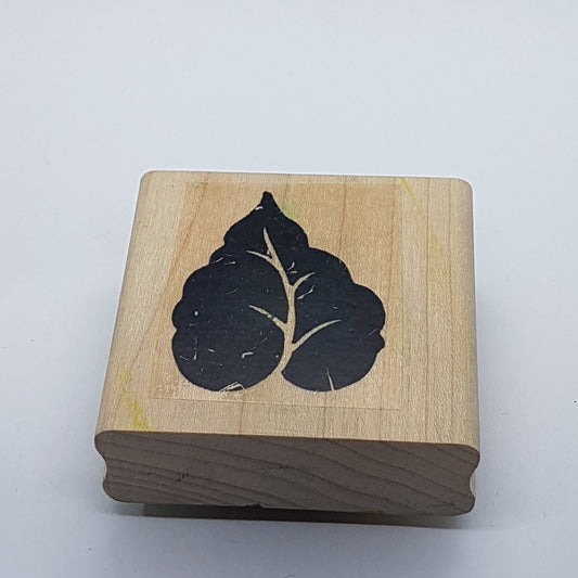 Leaf Wooden Rubber Stamp