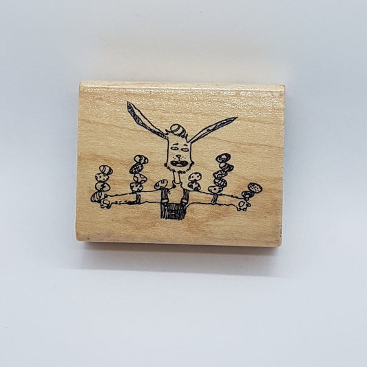 Bunny Rabbit Wooden Rubber Stamp