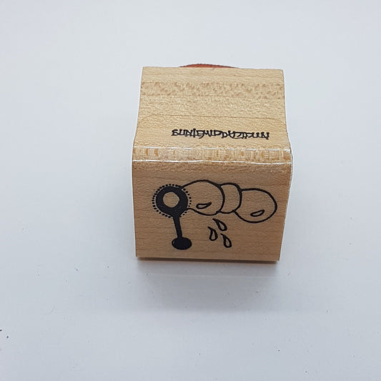 Bubbles Wooden Rubber Stamp