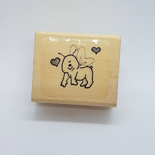 Fairy Dog Wooden Rubber Stamp