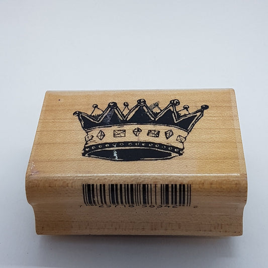 Crown Wooden Rubber Stamp