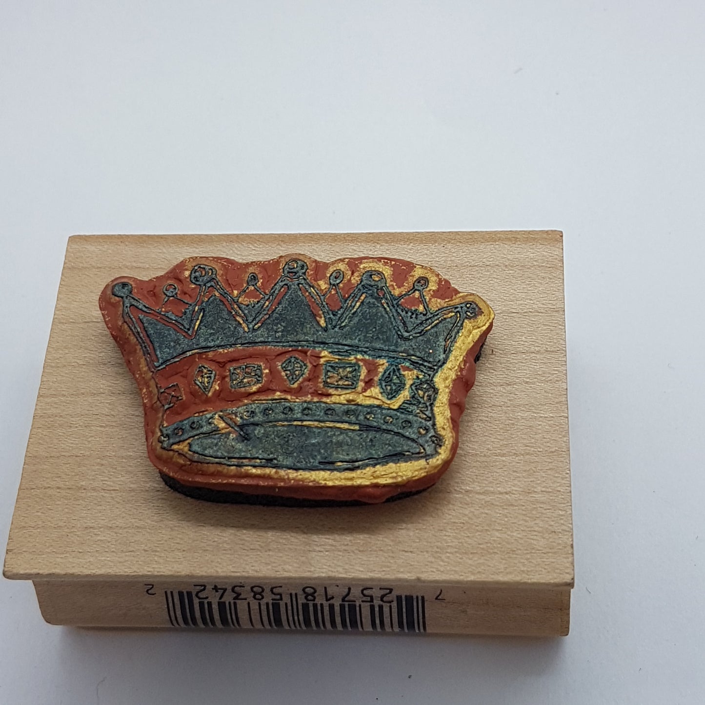 Crown Wooden Rubber Stamp