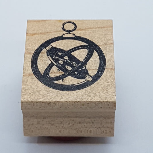 Space Wooden Rubber Stamp