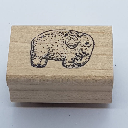 Elephant  Wooden Rubber Stamp