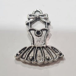 Silver Dance Dress Charm