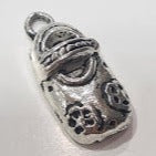 Silver Child's Shoe With Flowers Charm