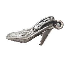 Silver Patterned Shoe Charm