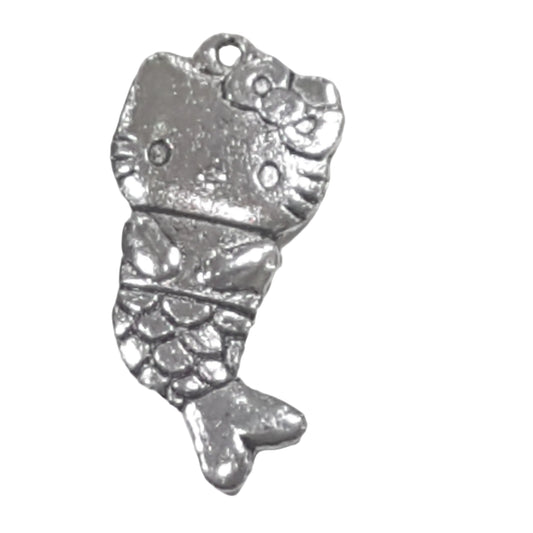 Silver Hello Kitty Mermaid Charm