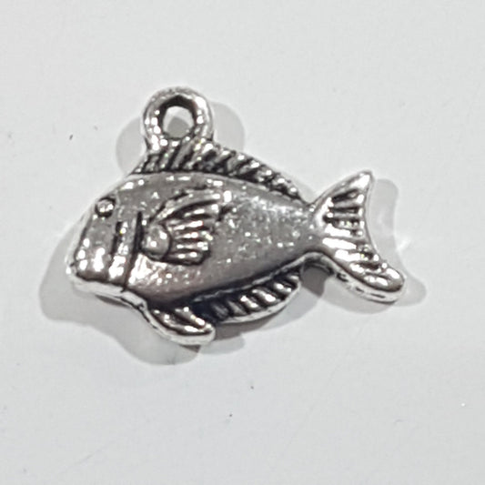 Small Solid Silver Fish Charm
