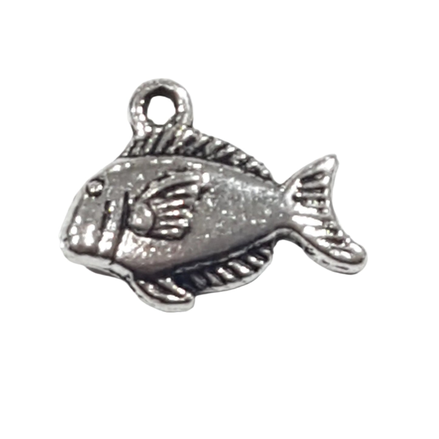 Small Solid Silver Fish Charm