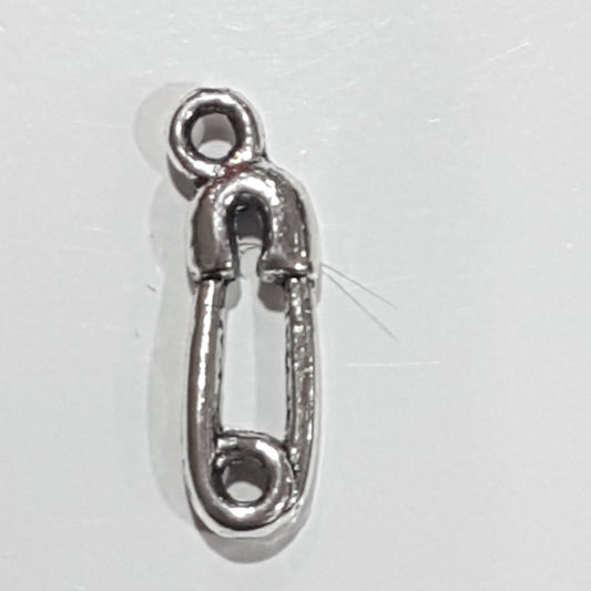 Safety Pin Silver Charm