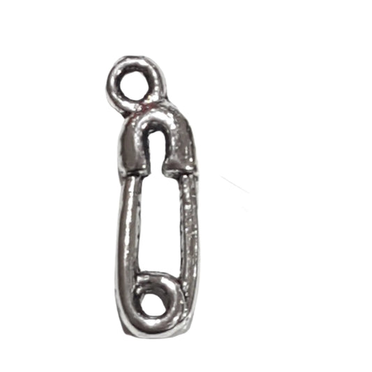 Safety Pin Silver Charm