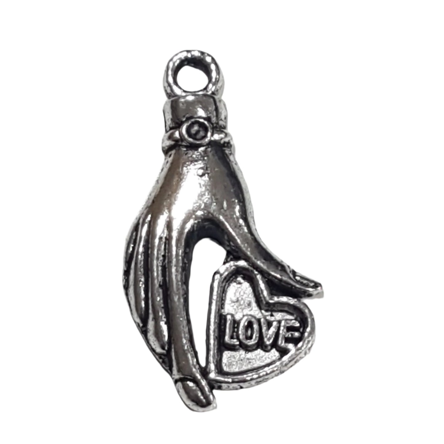 Silver Hand With Love Charm Pendant