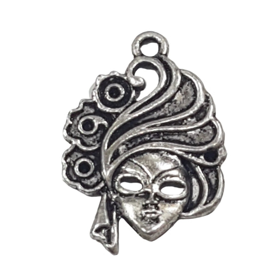 Silver Masquerade Mask Charm