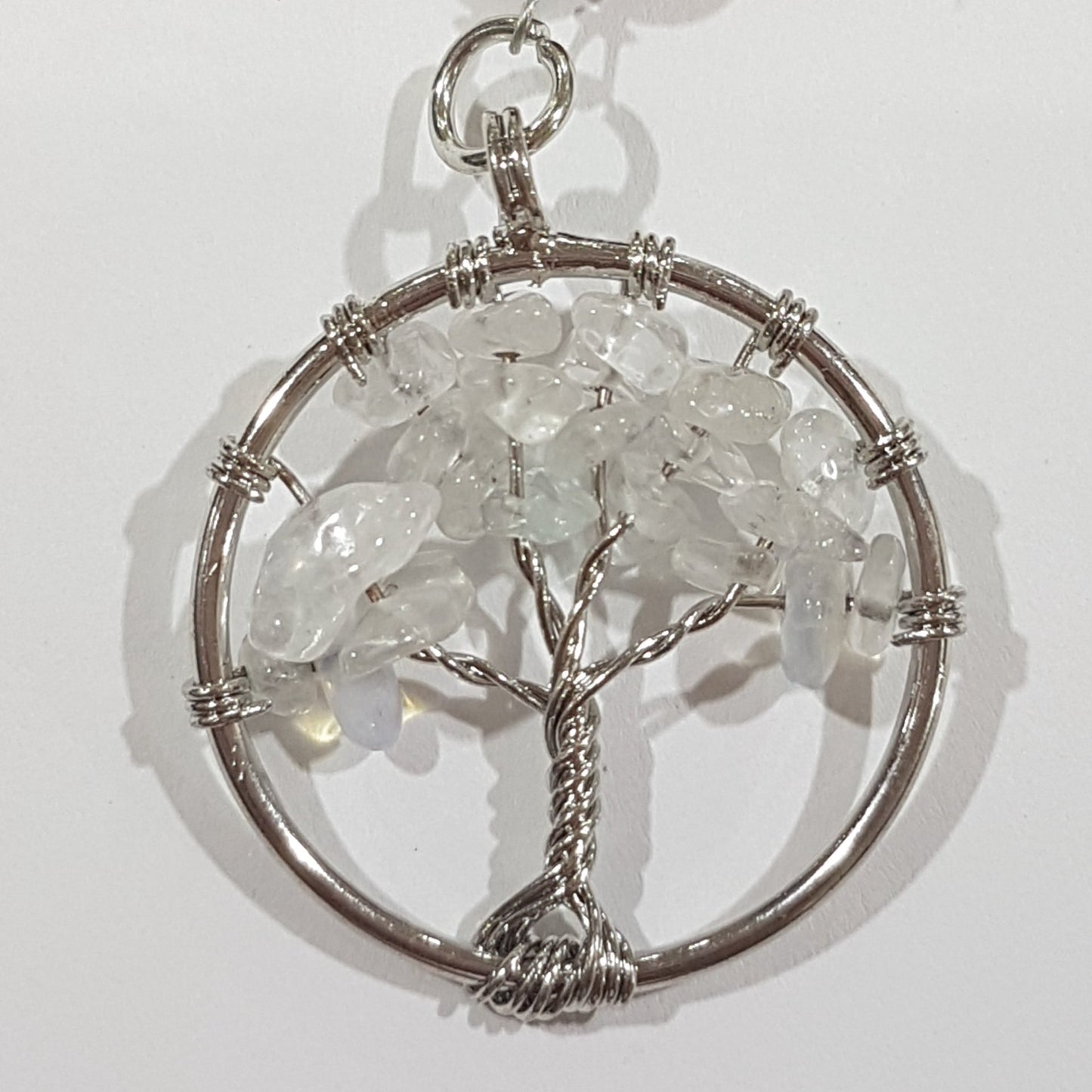 Clear Quartz Tree Of Life Key Ring