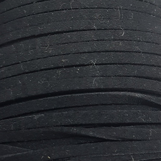 1M 3mm Black Faux Suede Cord