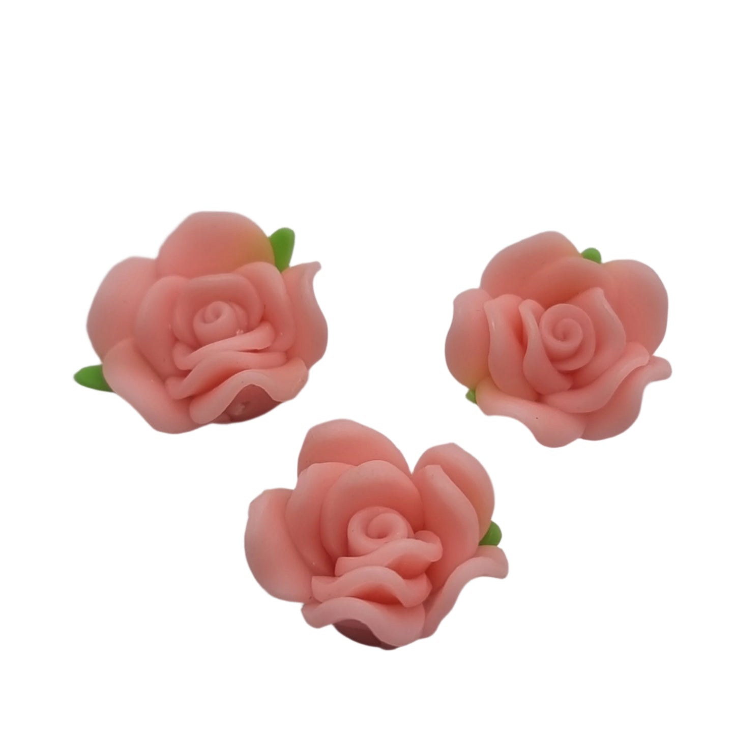 10pc Handmade Polymer Clay Rose Beads