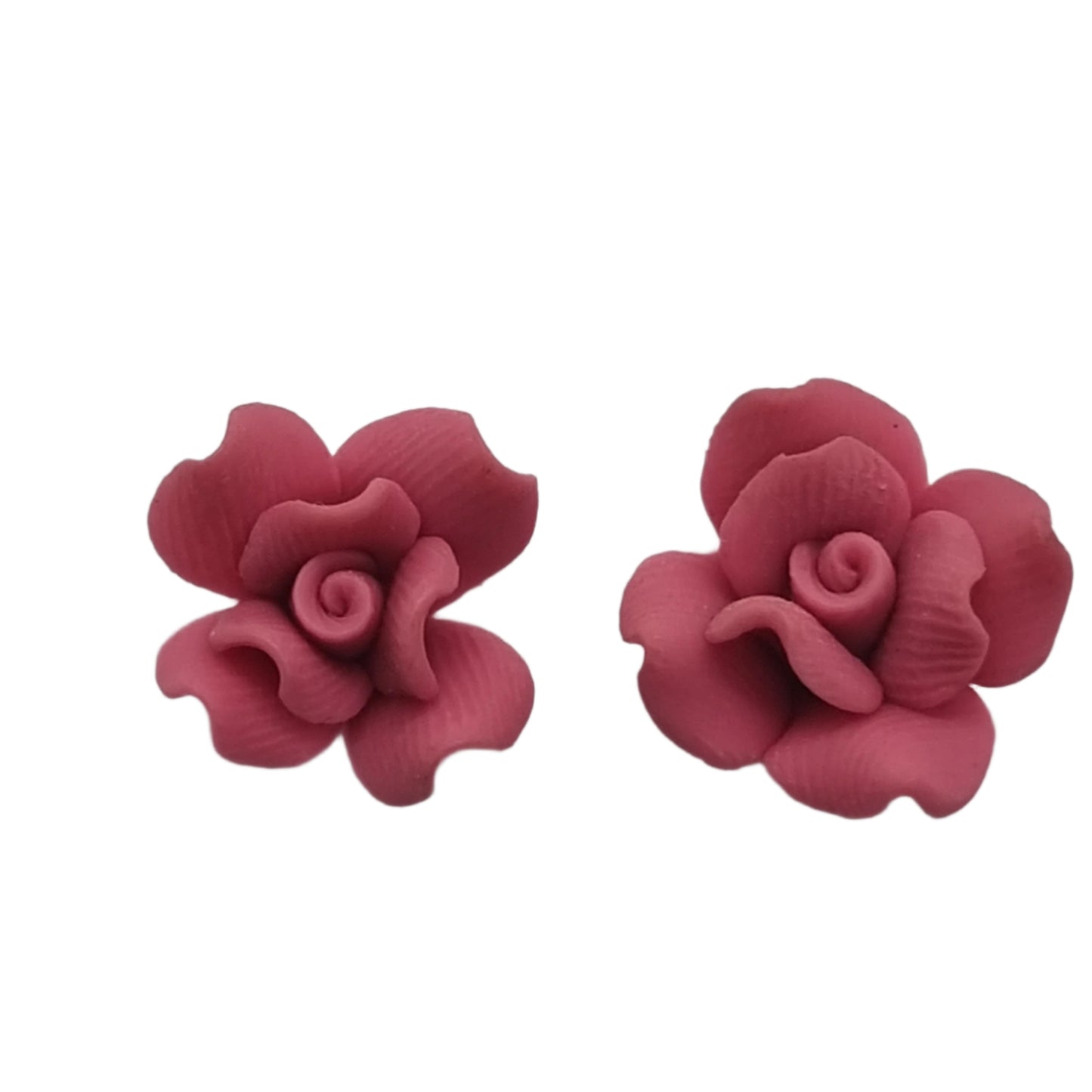 10pc Handmade Polymer Clay Pink Rose Beads