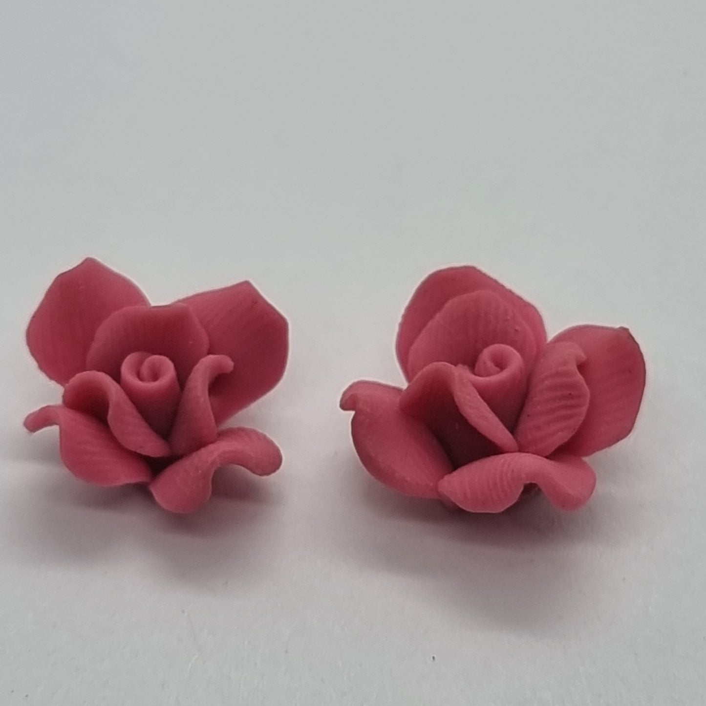 Handmade Polymer Clay Pink Rose Bead