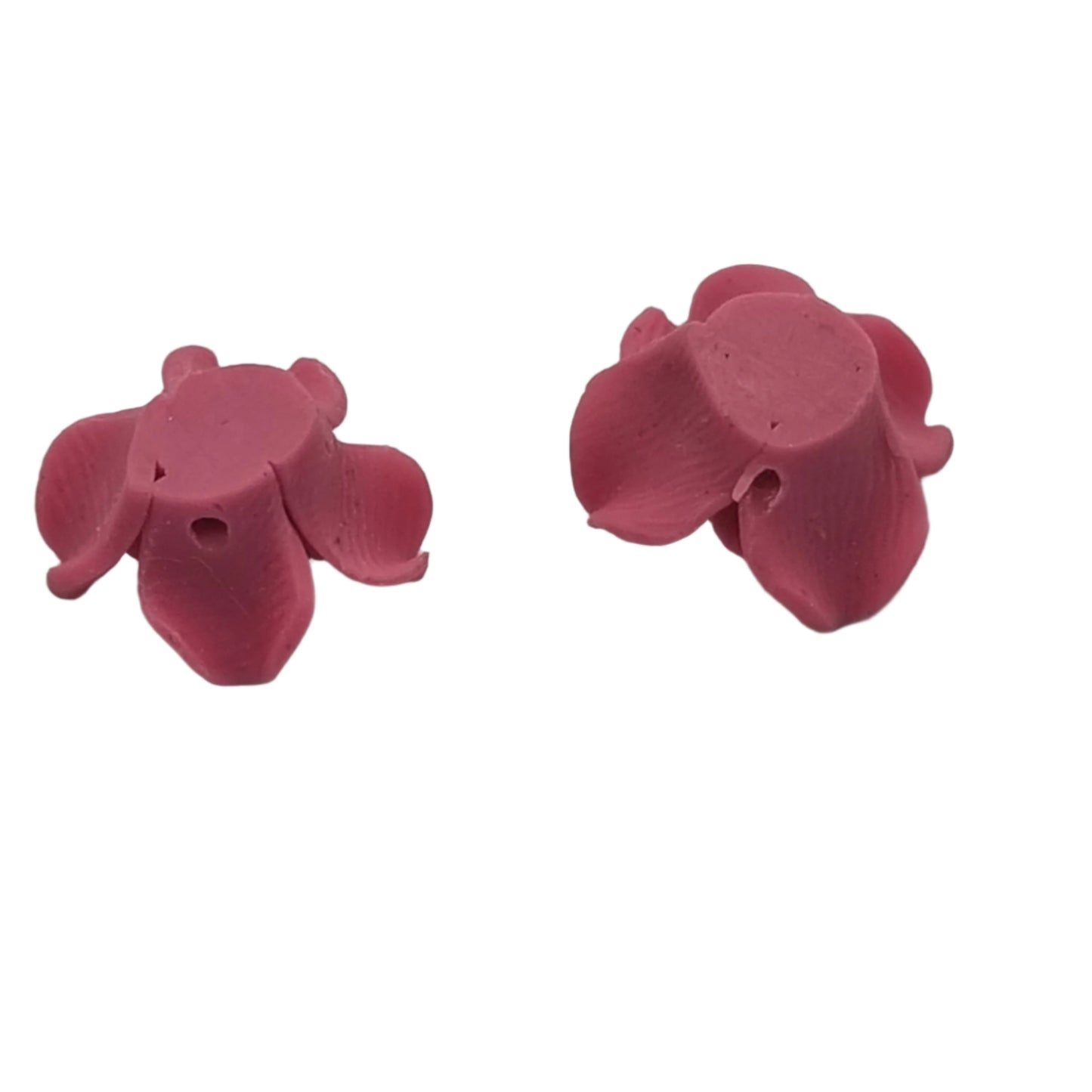 10pc Handmade Polymer Clay Pink Rose Beads