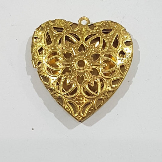Large Brass Heart Locket