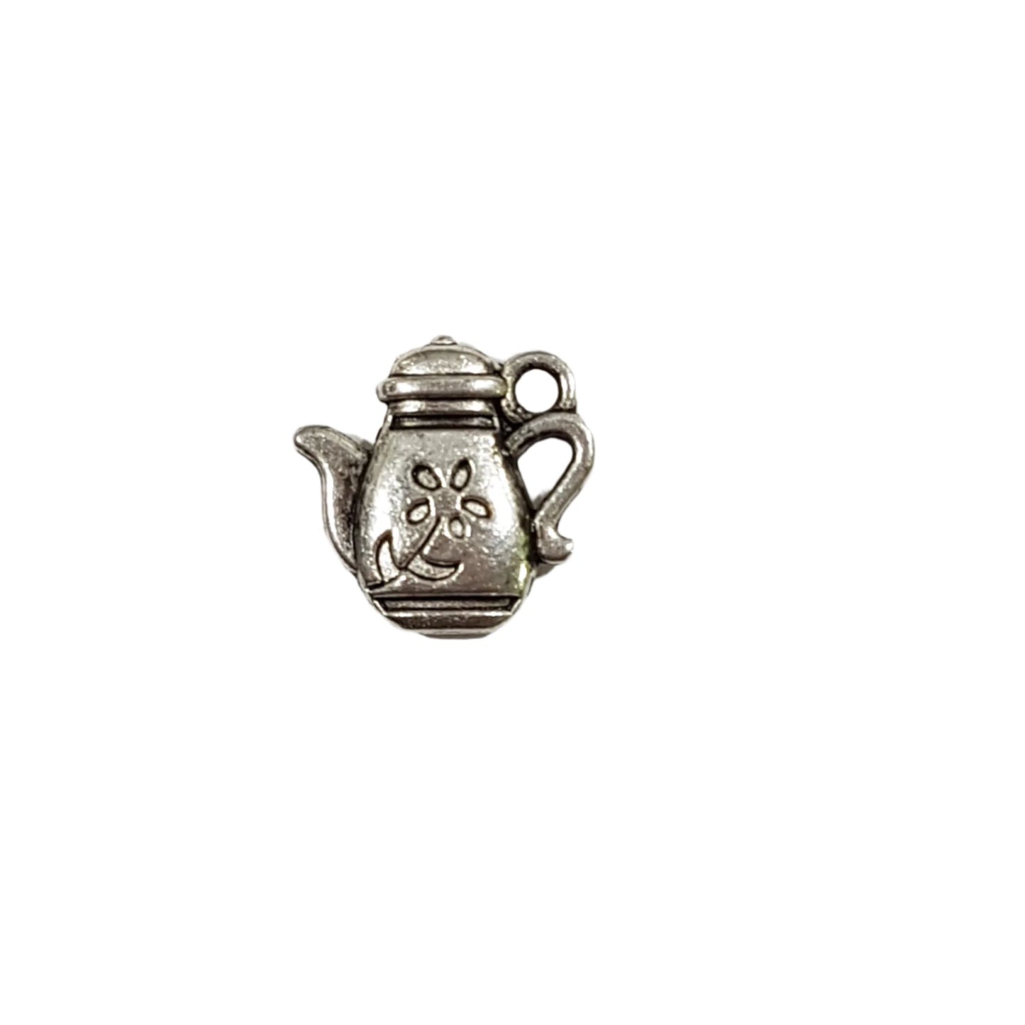 Small Teapot Charm With Flower Design